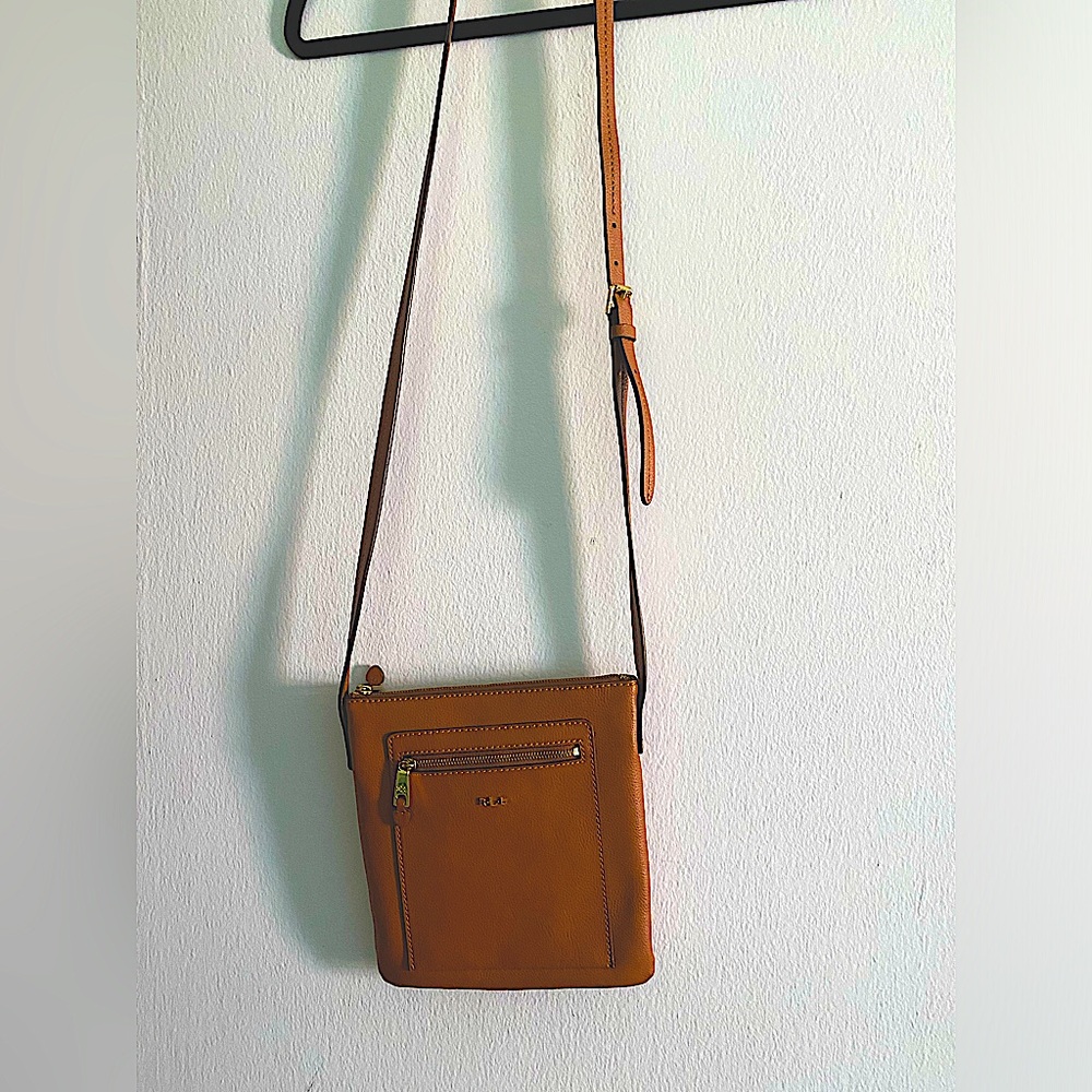 RALPH LAUREN LEATHER CROSSBODY, AUTHENTIC
